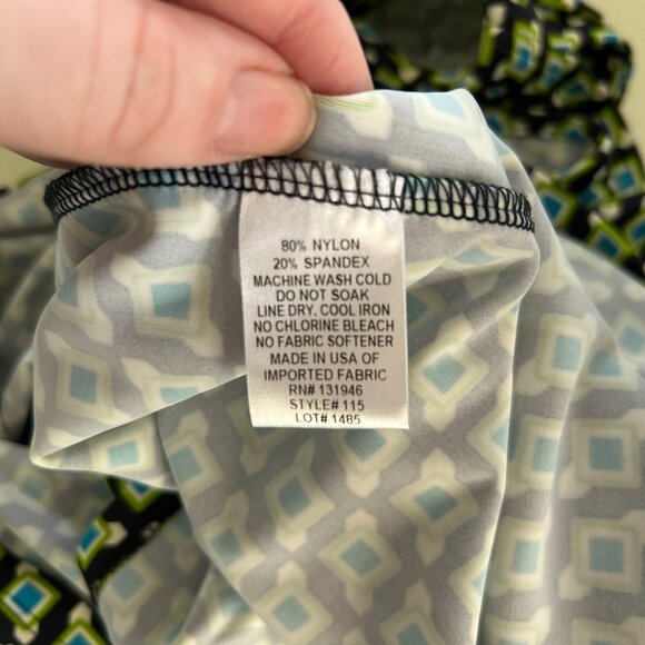 NWOT Jude Connally Dress Green Geometric Sleeveless Stretch Knit Sheath S - Picture 5 of 13